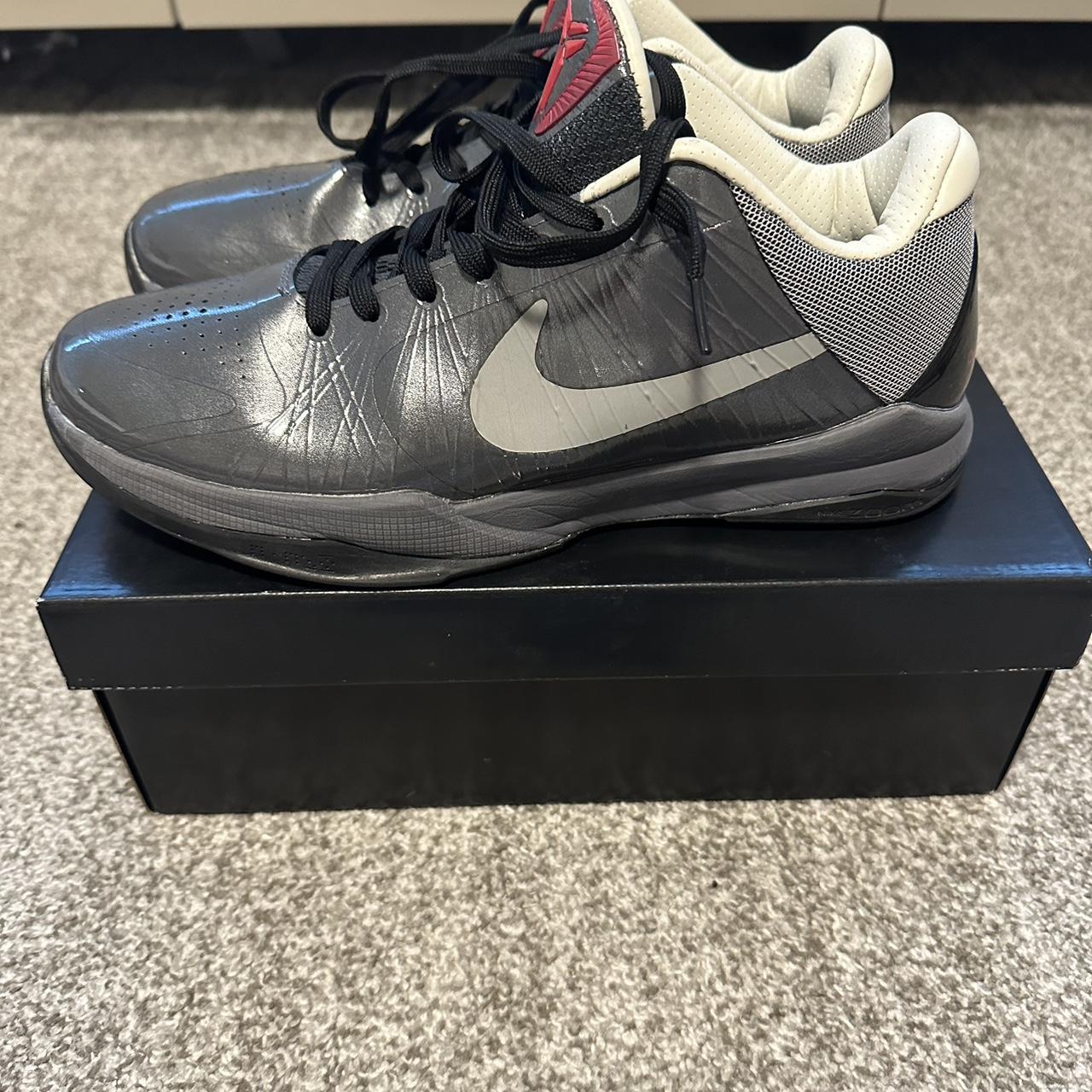 Kobe 5 Aston Martin PE Grey/Black/Cream/Red - Depop