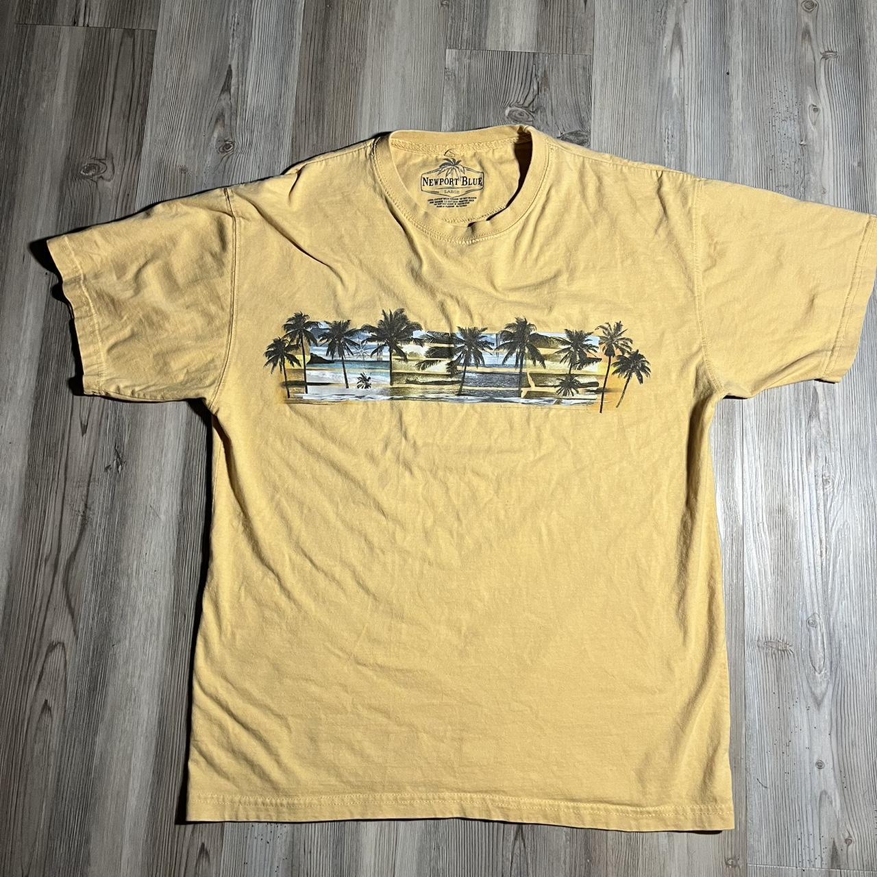 Beach Graphic Tee - size large - color yellow - no... - Depop