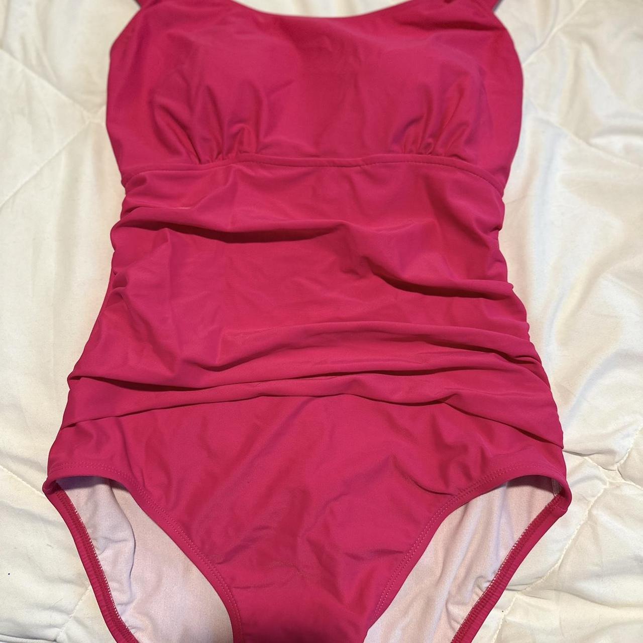 Pink Catalina one piece cinching swimsuit Depop