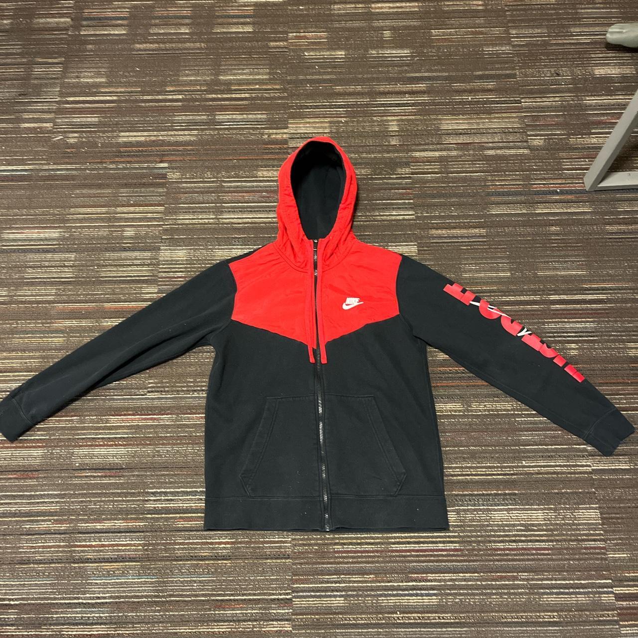 mens red nike zip up hoodie