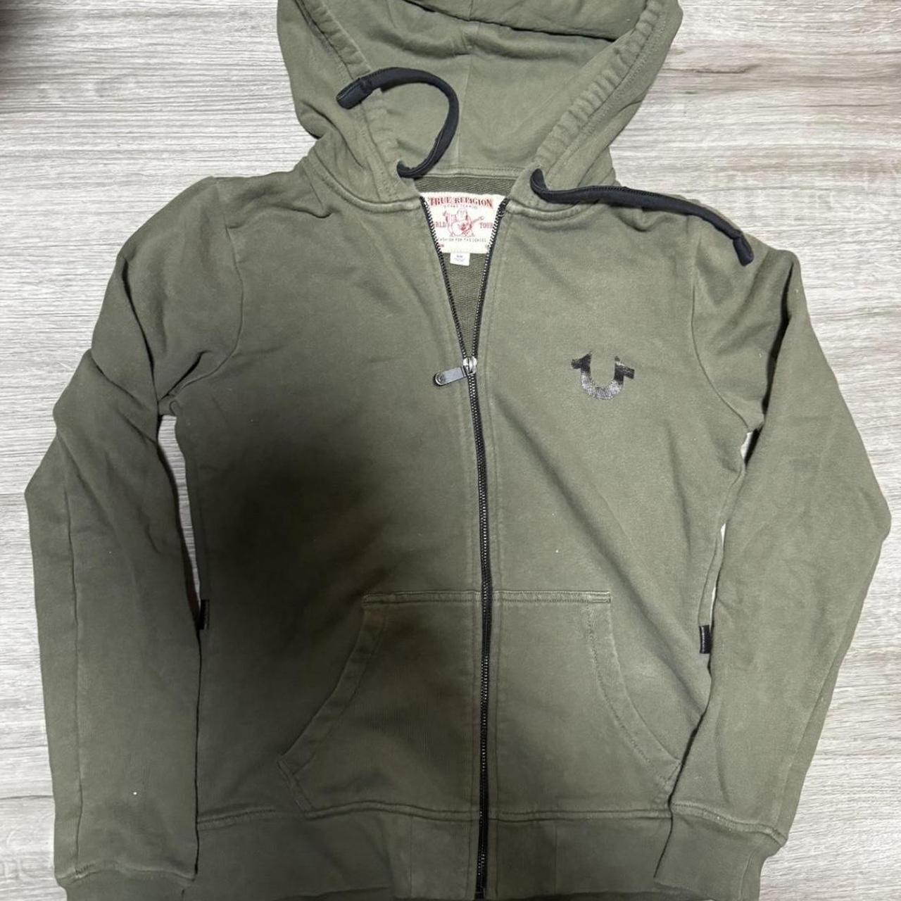 Olive green true online religion hoodie