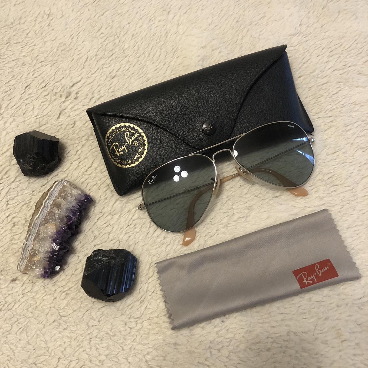 Ray-ban Silver frame ‘Evolve’ series in Blue size... - Depop