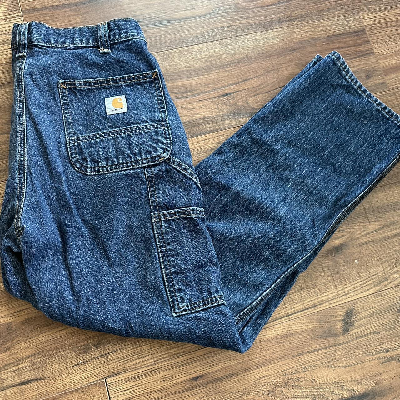30x30 Carhart double knee carpenter jeans, loose... - Depop