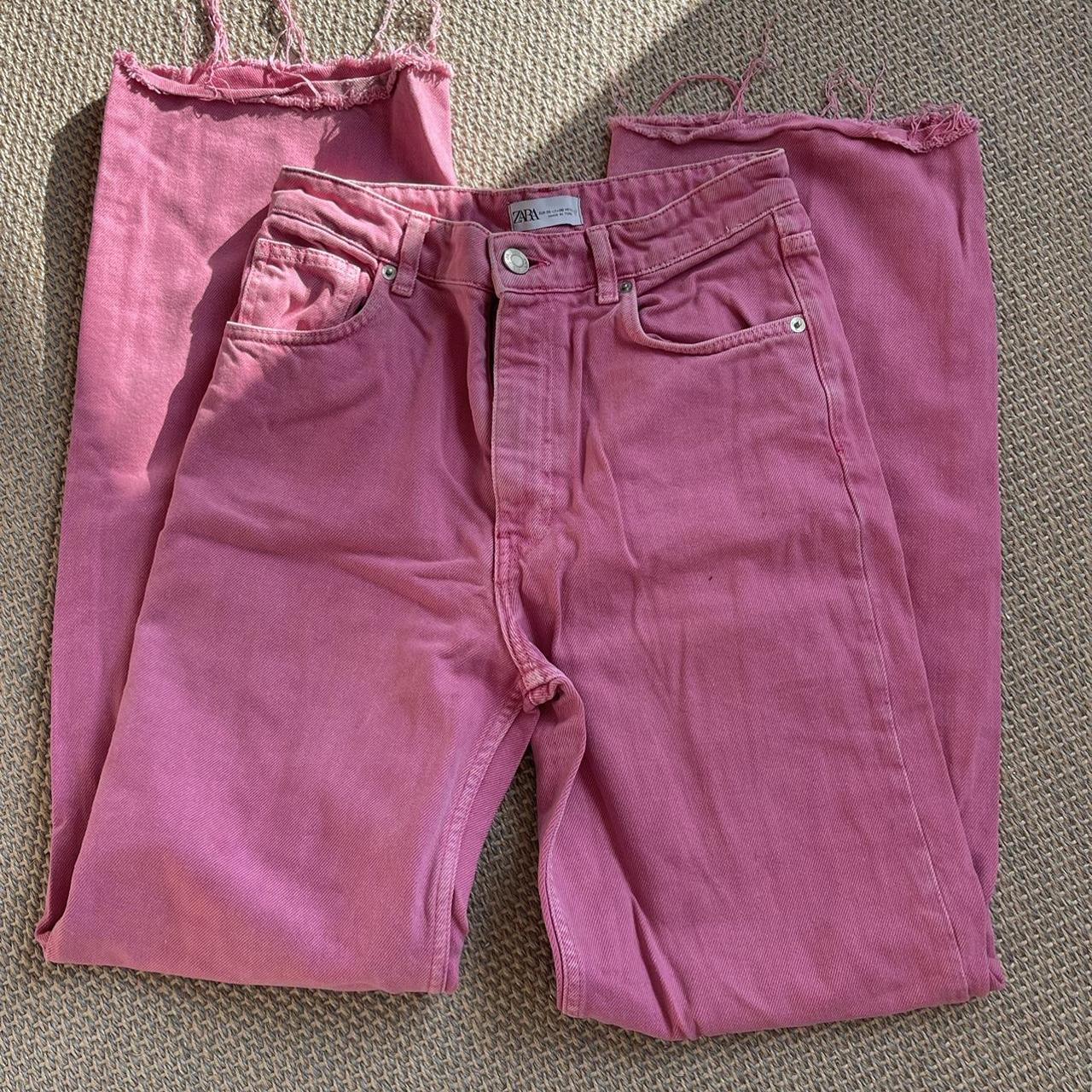 Pink zara jeans 38eu - Depop