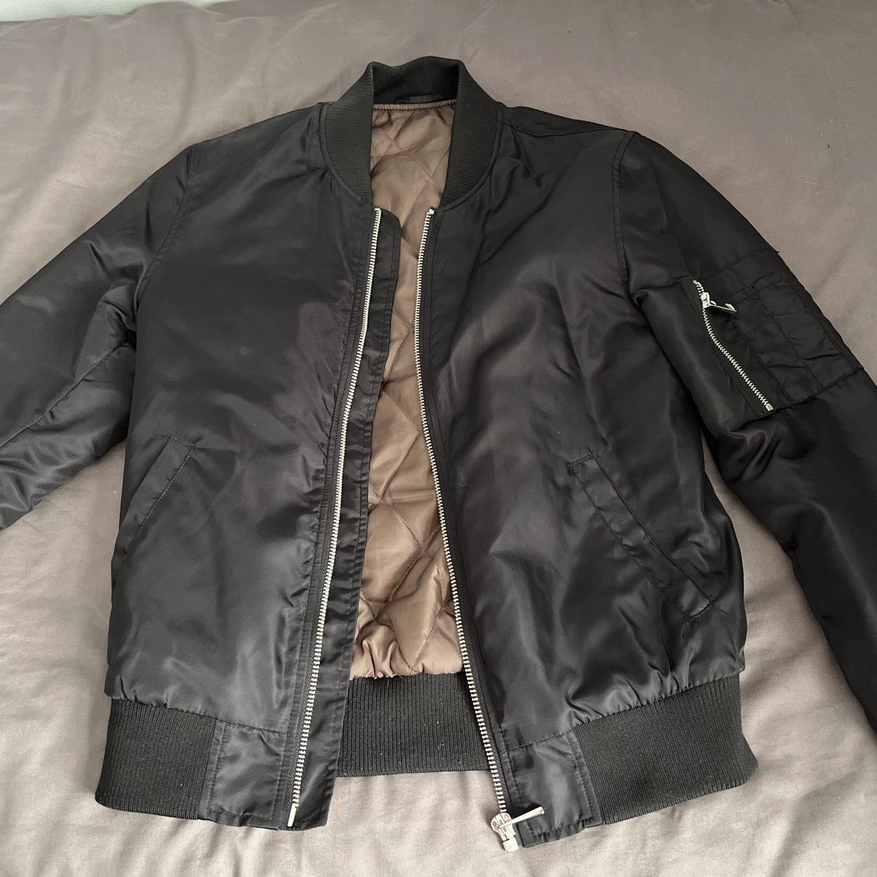 Men’s River Island Black Bomber Jacket Size Small Depop