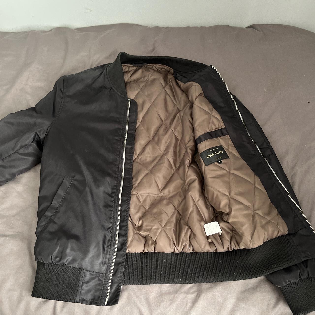 Men’s River Island Black Bomber Jacket Size Small Depop