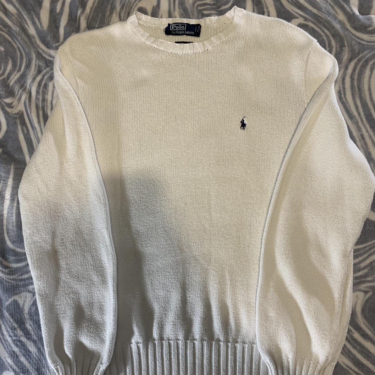 Medium white polo sweater, pretty fire just not my... - Depop