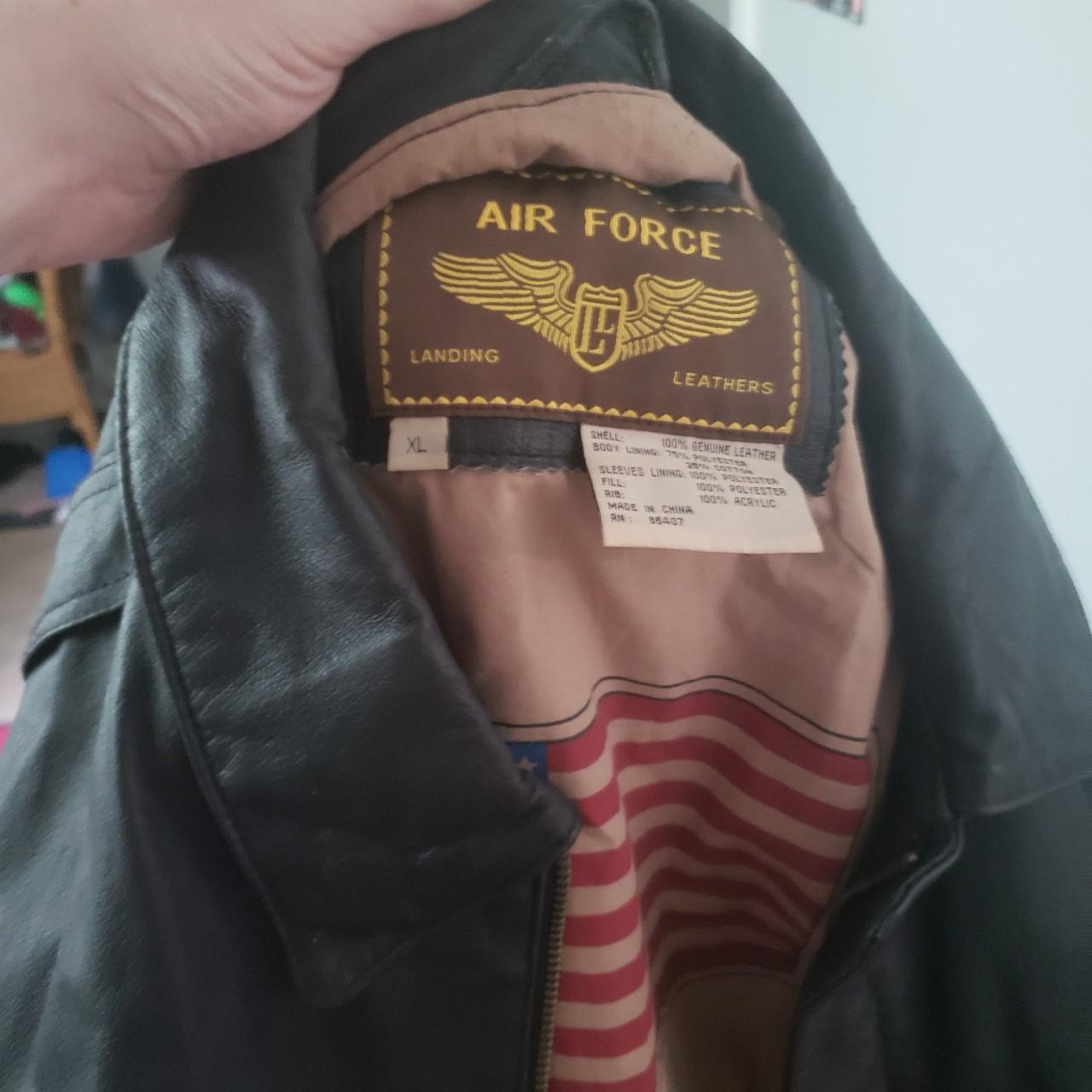 Landing Leathers Airforce Leather Jacket mint. Depop