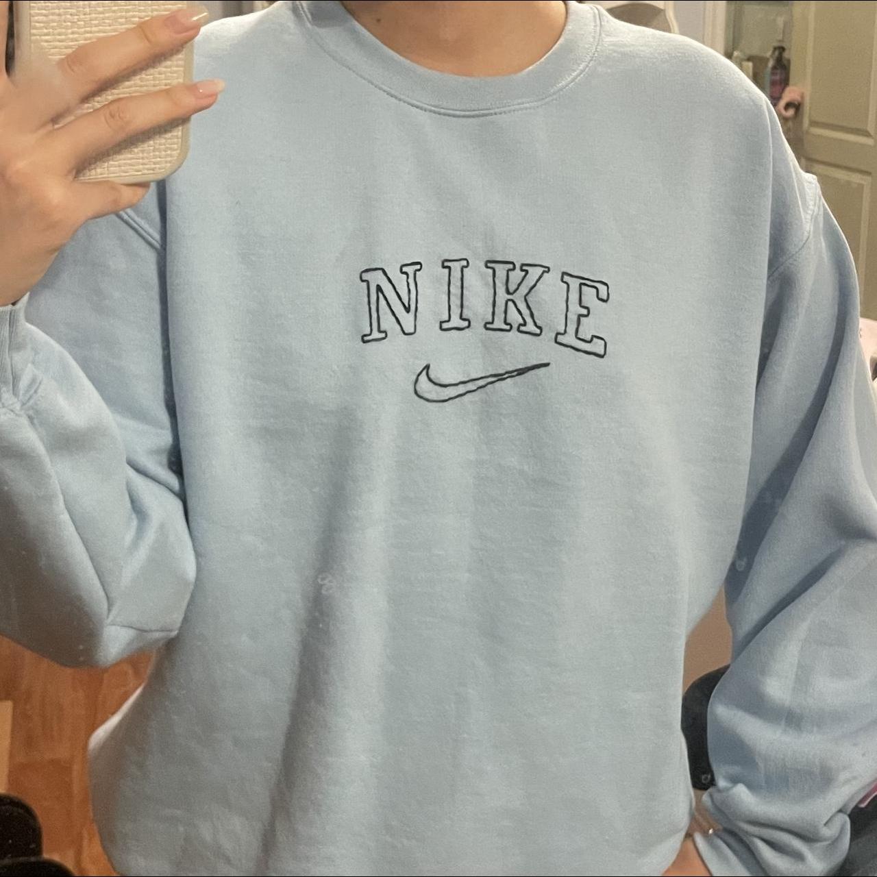 mens blue nike crewneck