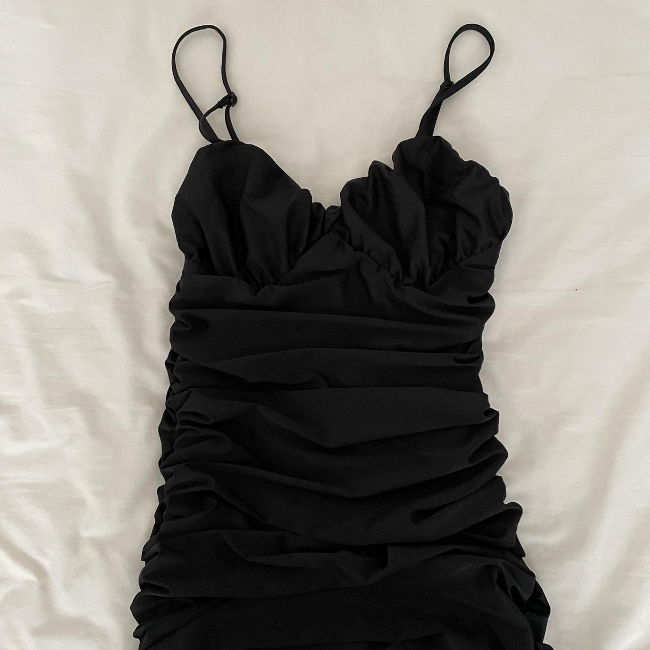 ruched back midi dress