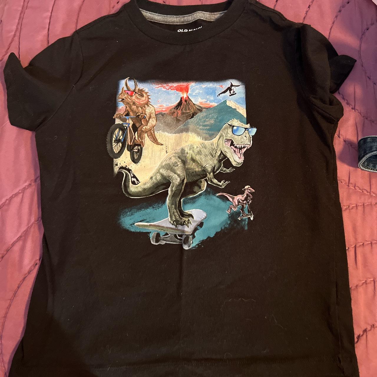 old navy silly fun black dinosaur baby tee (small)