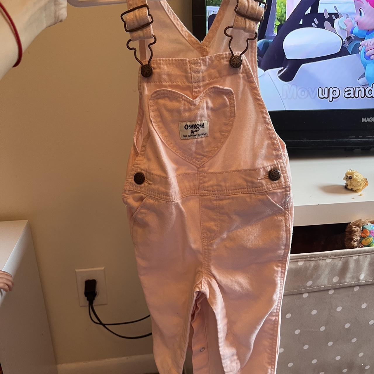 Pink OshKosh Overalls 12 months - Depop