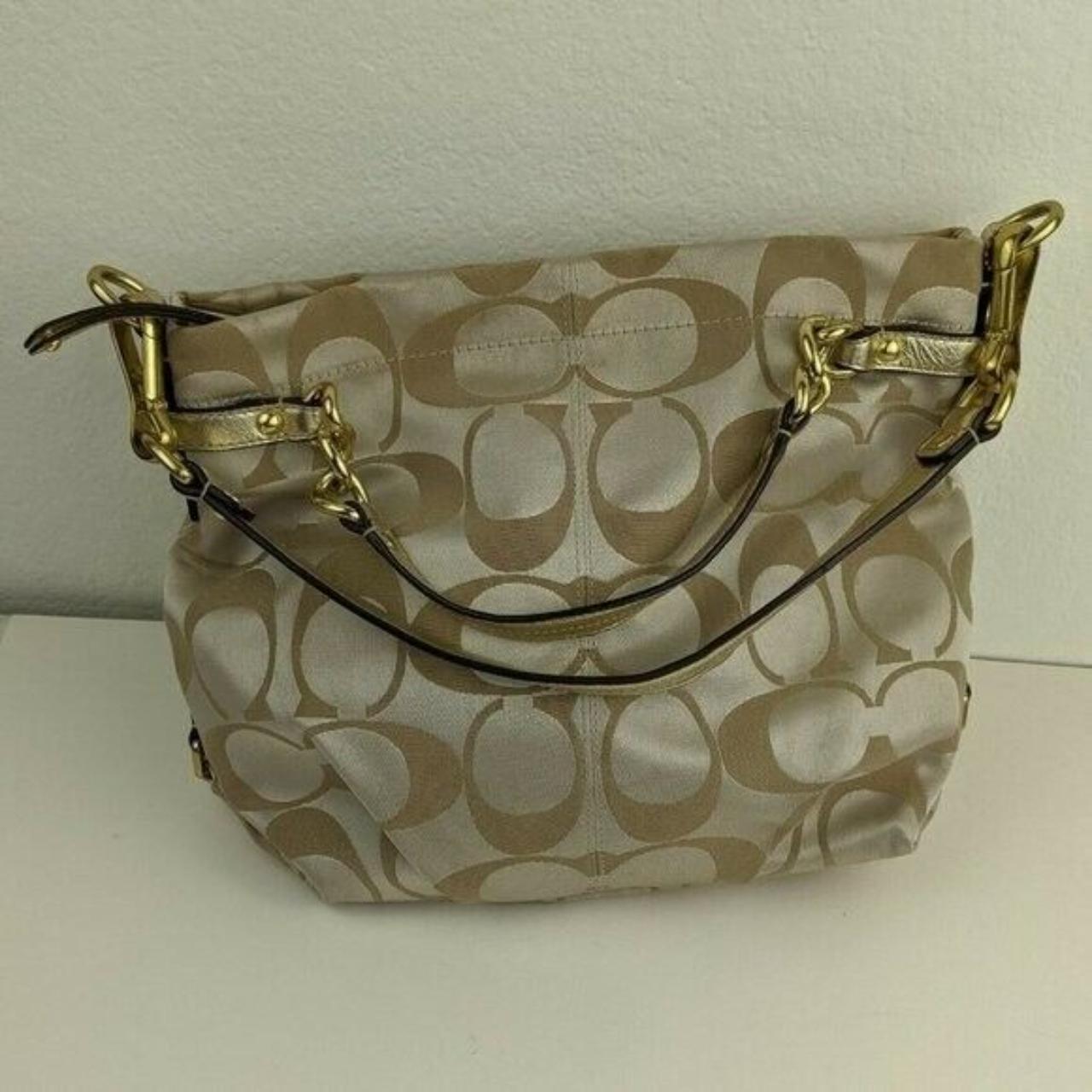 Brown Coach signature sateen outlets Brooke hobo bag