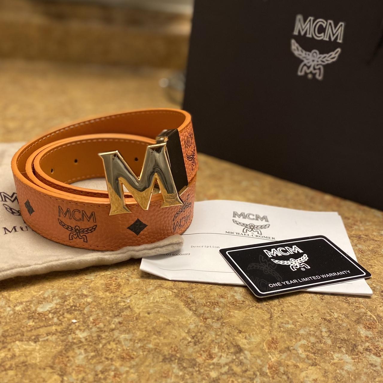 Mcm gold outlet belt