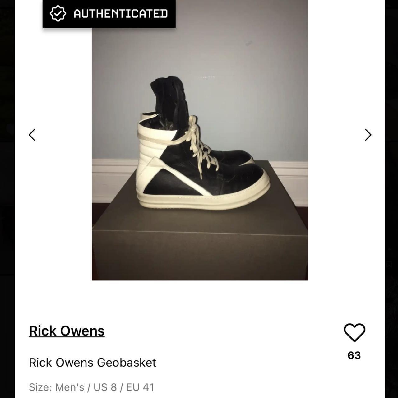 Rick Owens Geobaskets size us 8/eu 41 Leather rick | Depop