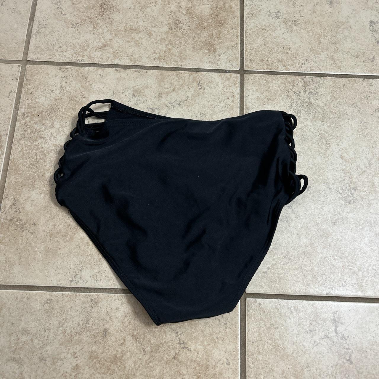 Black hi-rise bathing suit bottom Size S - Depop