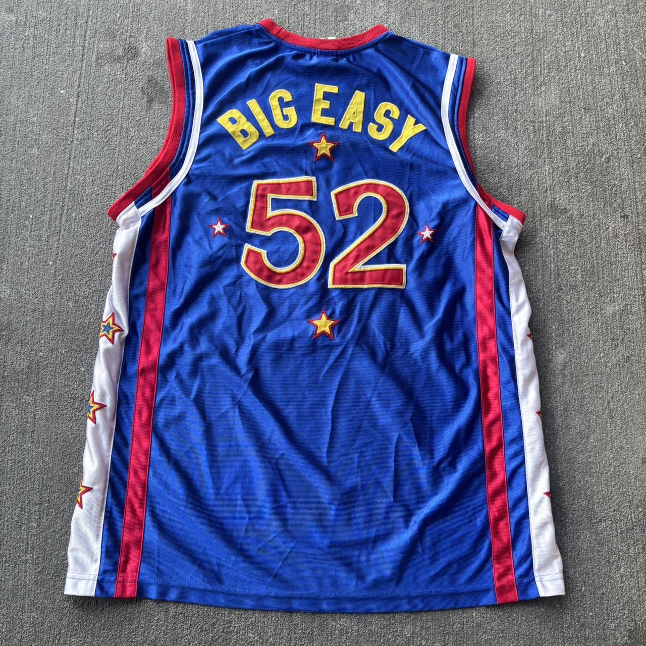 Harlem Globetrotters Big Easy 52 blue and red jersey Depop