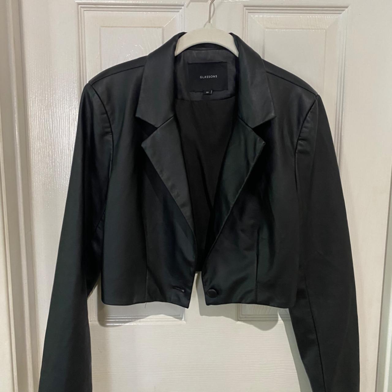 Glassons Faux leather fitted waist jacket Like new!... - Depop