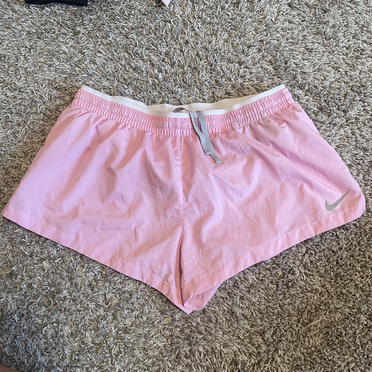 nike dri fit pink shorts size large - Depop