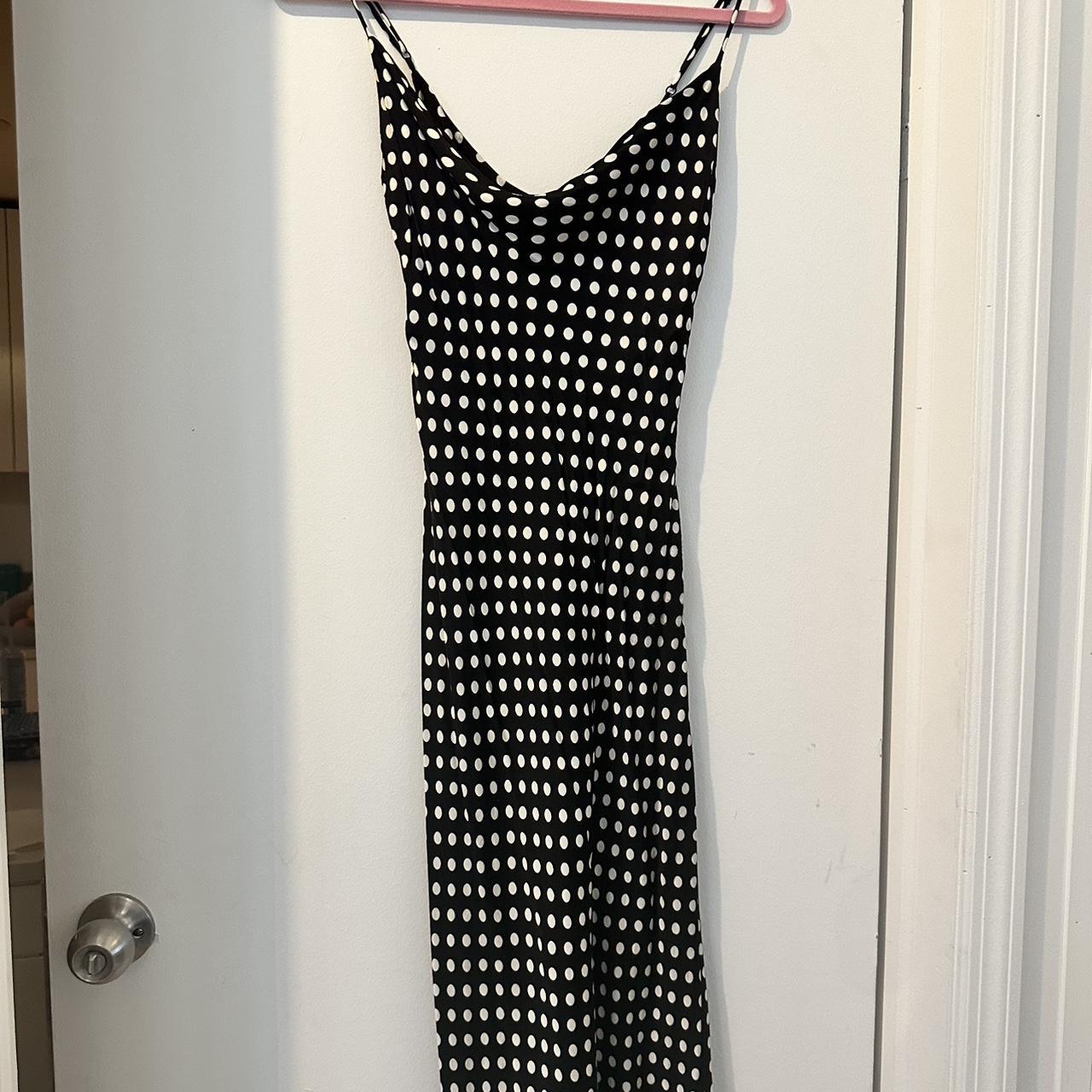 Polka dot, silk, zara dress. Brand new. Lightly... Depop