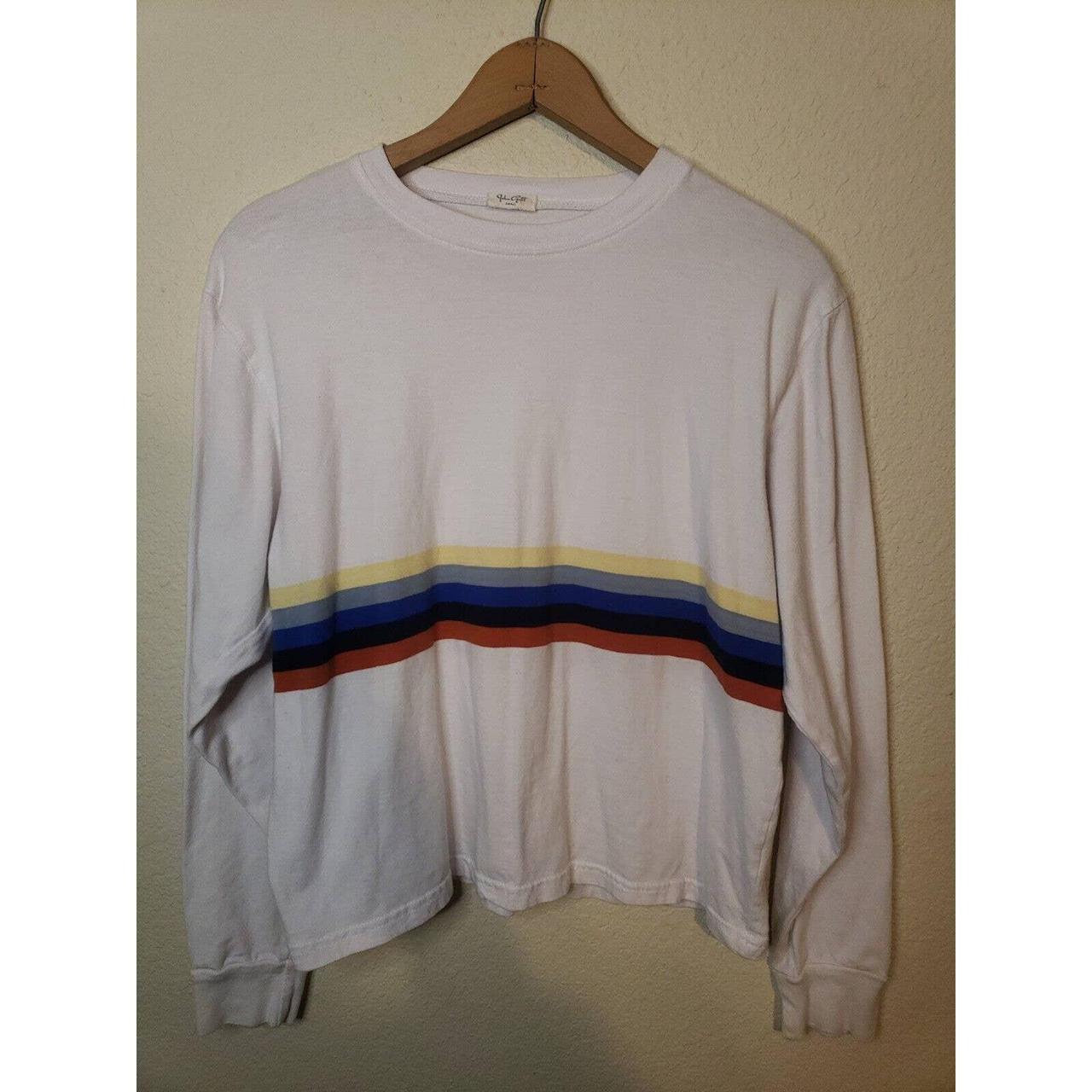 J. Galt Brandy Melville White Long Sleeve Shirt With Stripes