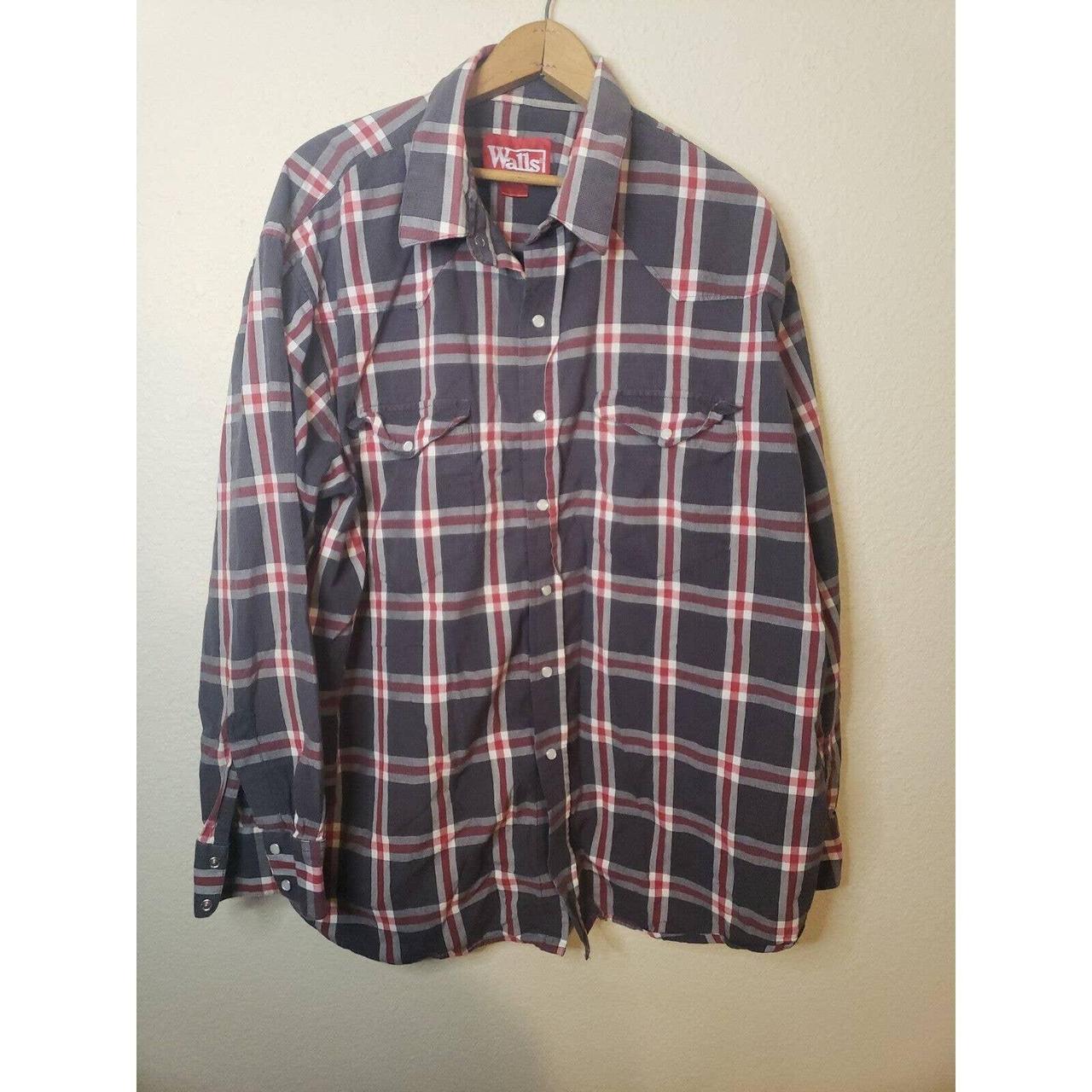 Walls Ranch wear Western Pearl snap shirt long... - Depop