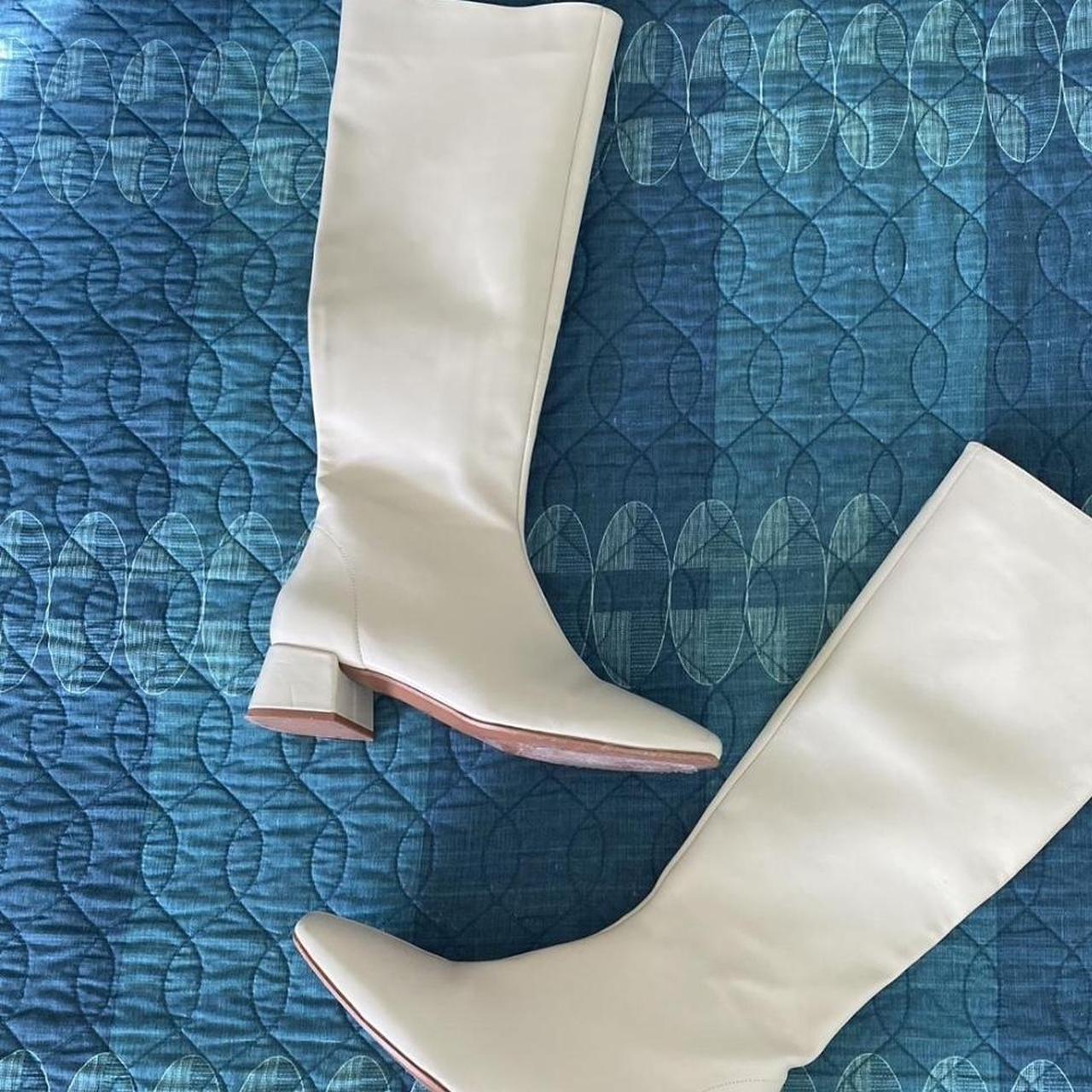 Zara white knee hot sale high boots