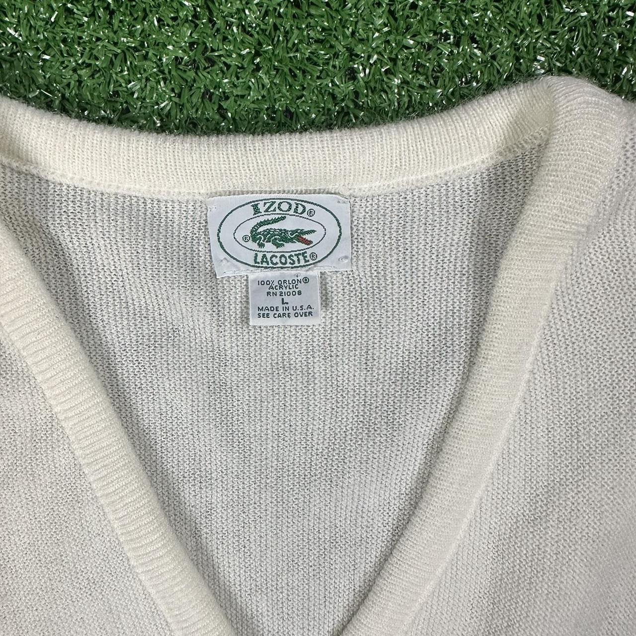 Vintage Lacoste Cream Sweater Size L Depop
