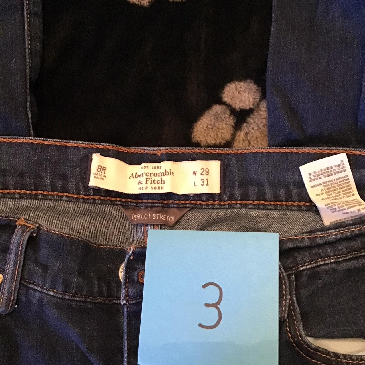 Abercrombie and fitch dark blue stretch jeans size 8R - Depop