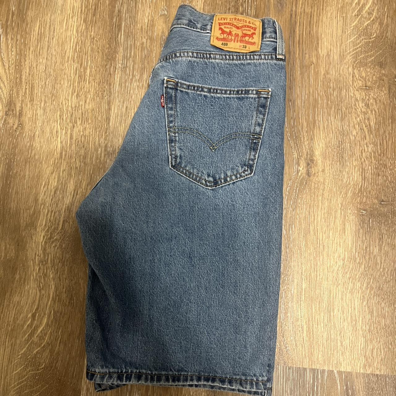 -Levi’s jorts -Washed dark blue jorts #jorts... - Depop