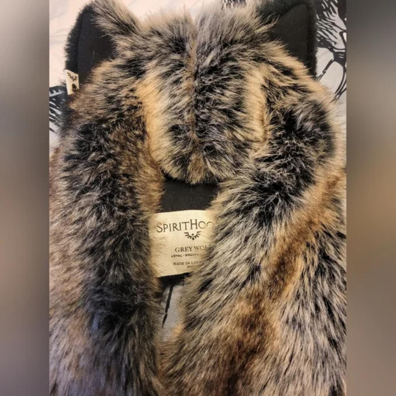 Authentic Gray Wolf Spirit Hood Warm, faux fur, one... - Depop