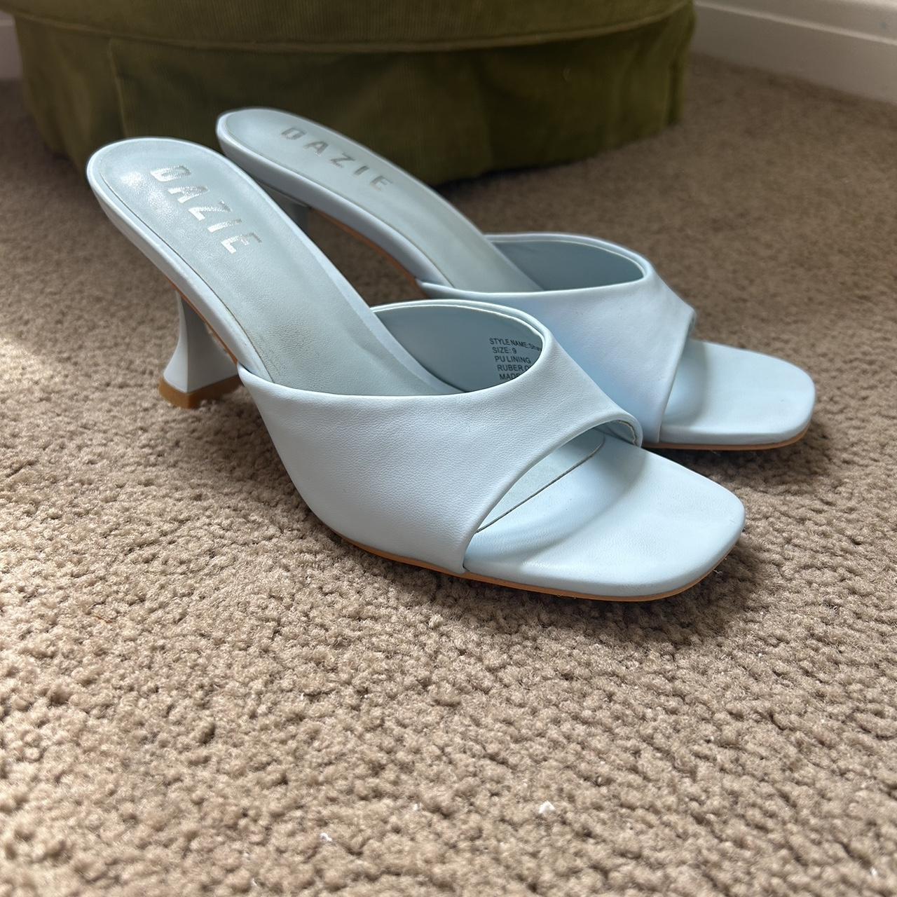 Baby blue Dazie heeled mules RRP $60 bought for a... - Depop