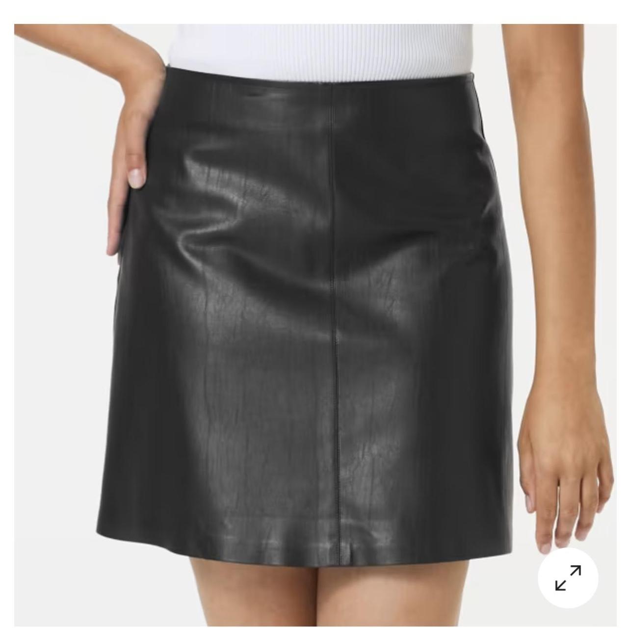 Kmart leather look a line skirt Size 16 Worn a... Depop