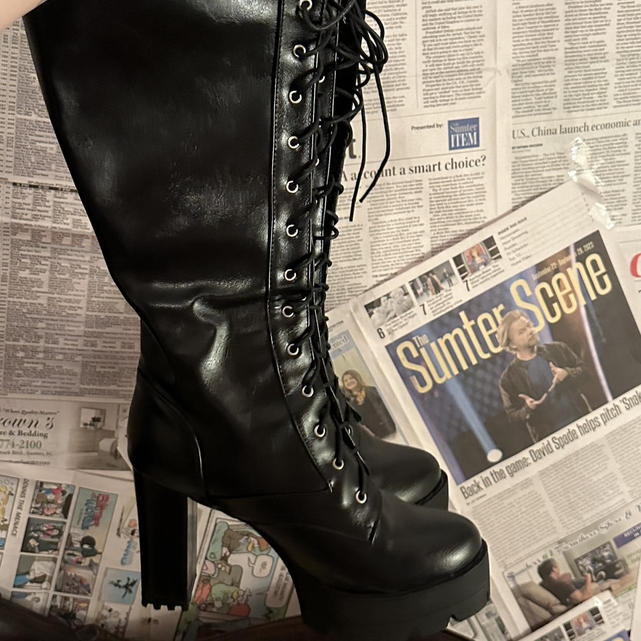 block heel boots lace up