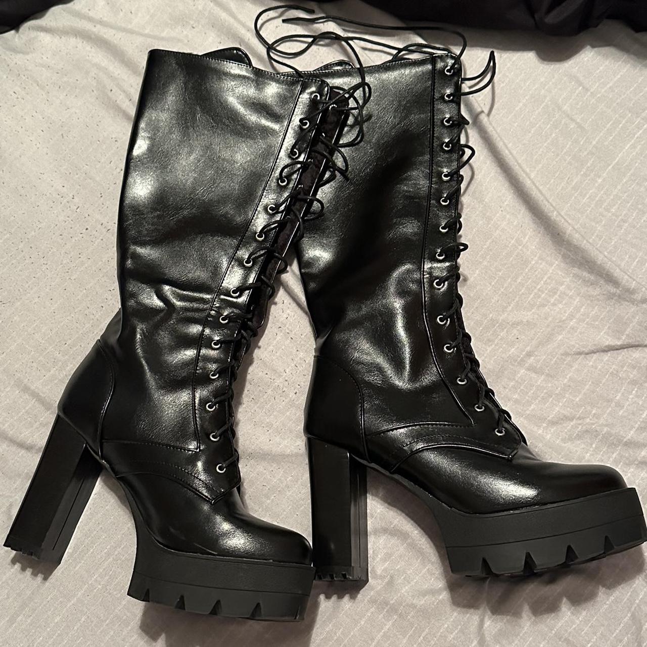 block heel boots lace up