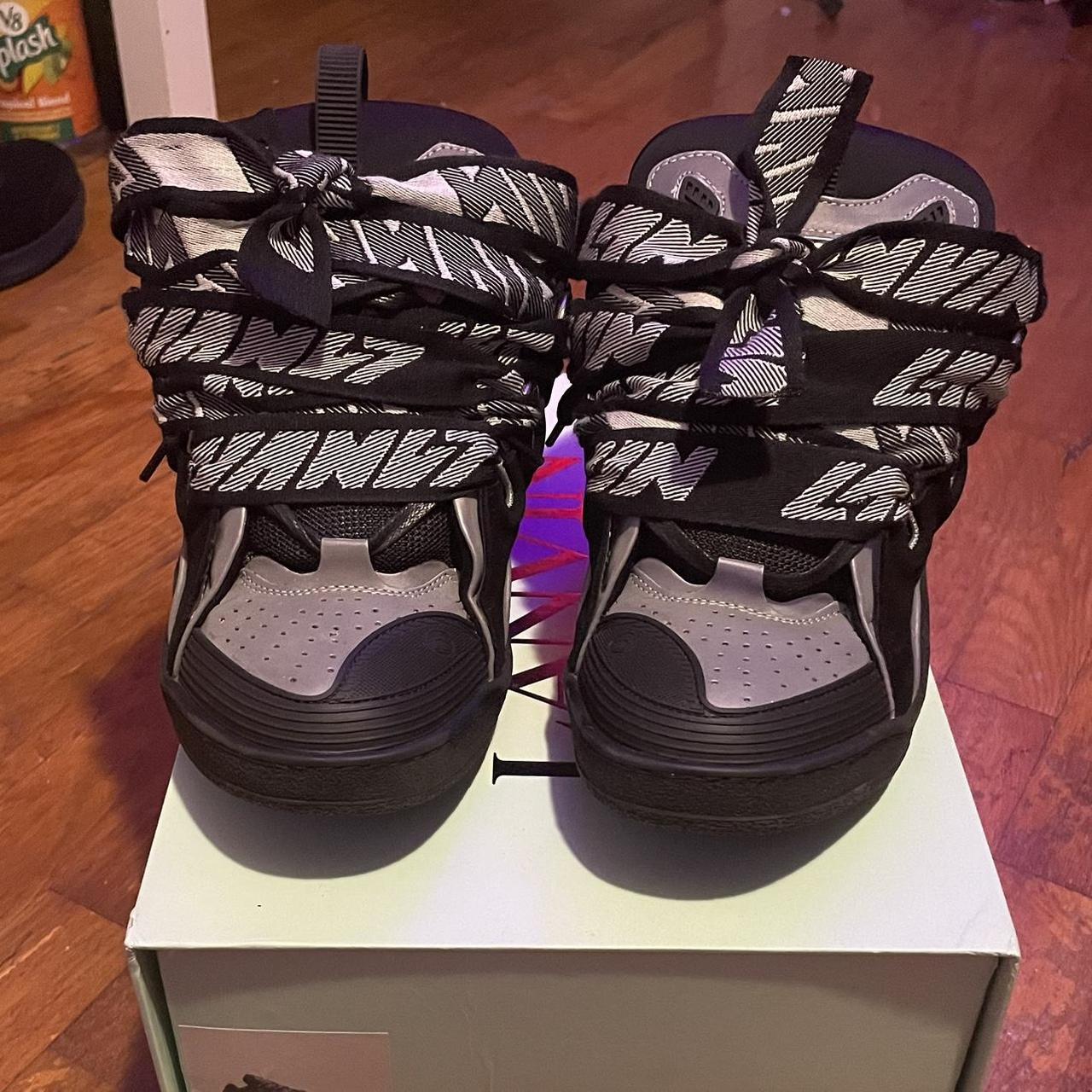 Black Grey Lanvin Curb Sneaker Size 10.5 / 44 Comes... Depop