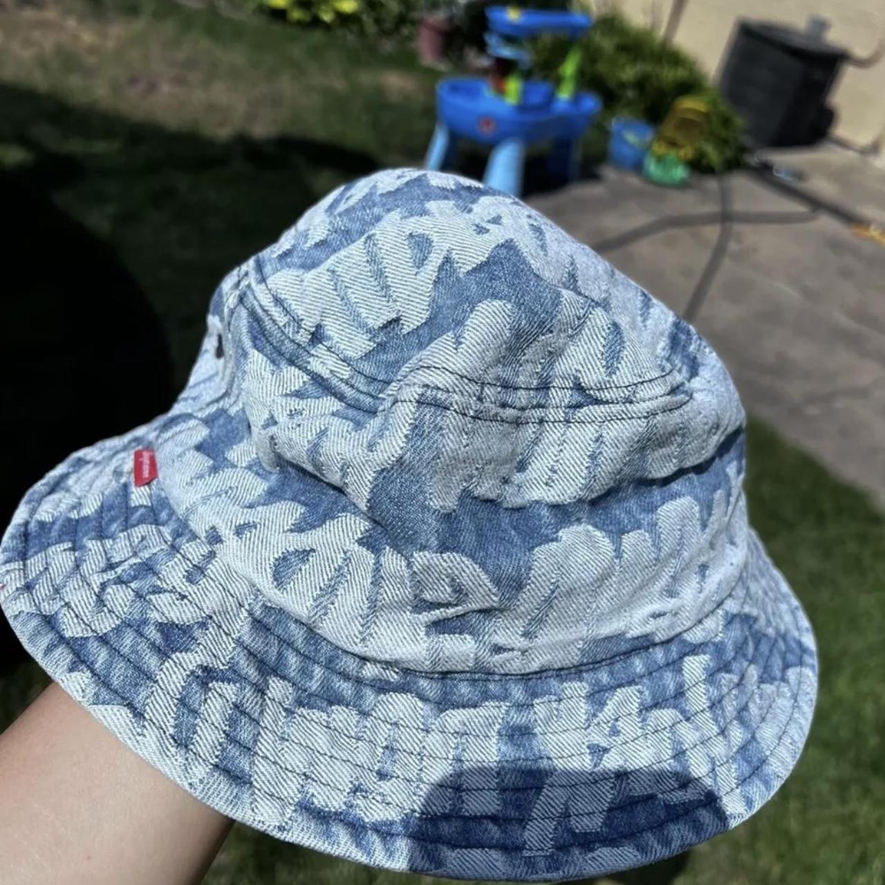 Supreme jacquard denim crusher hat Size - Depop