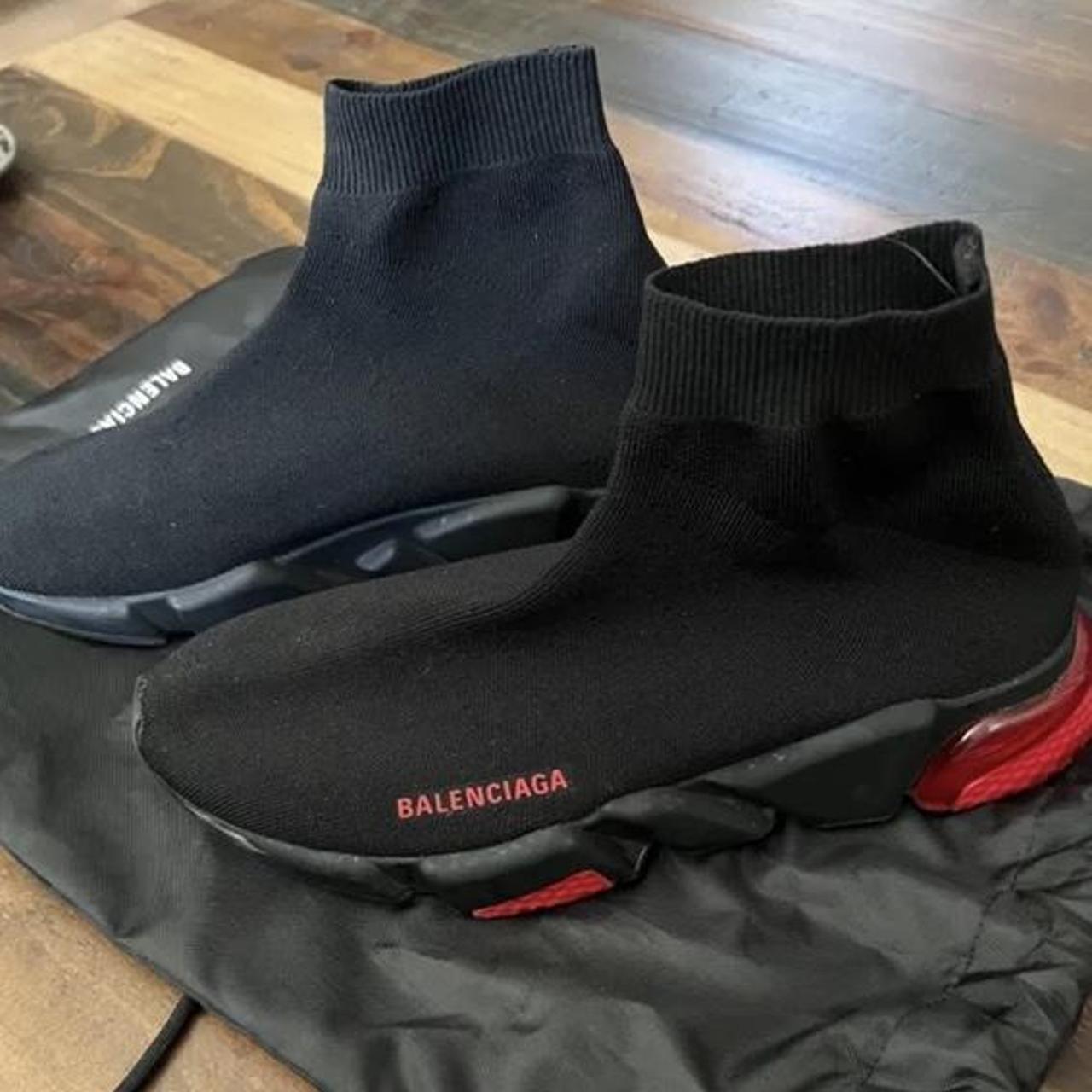 Balenciaga sock hot sale black red