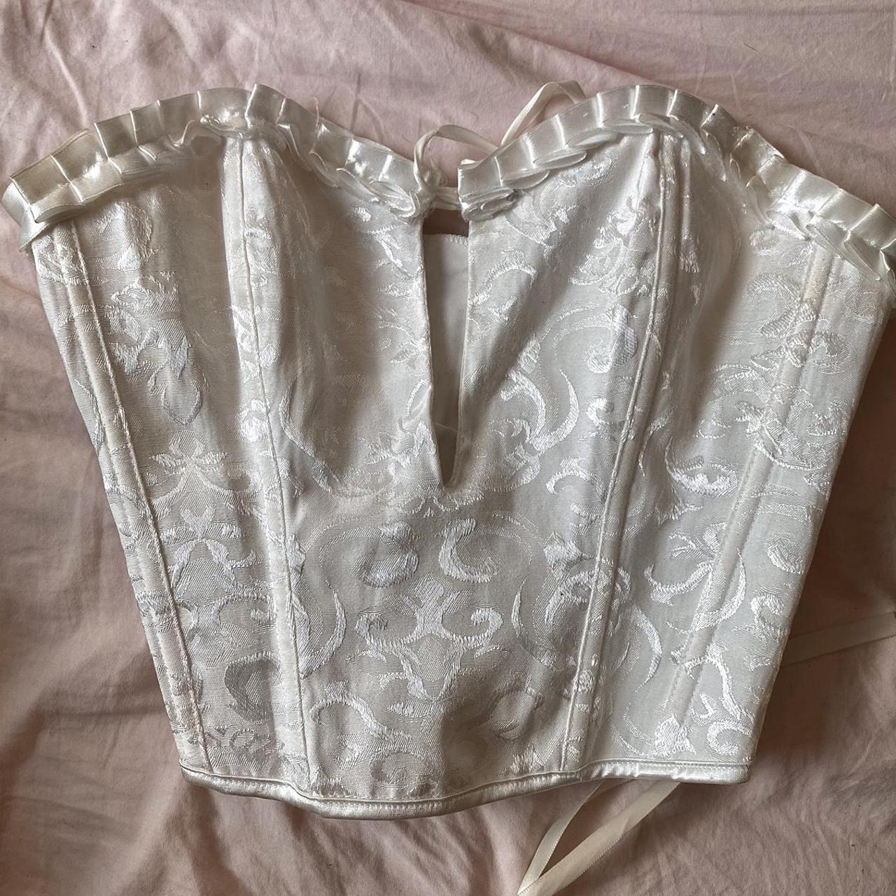 White #coquette Corset Top. Size S M. - Depop