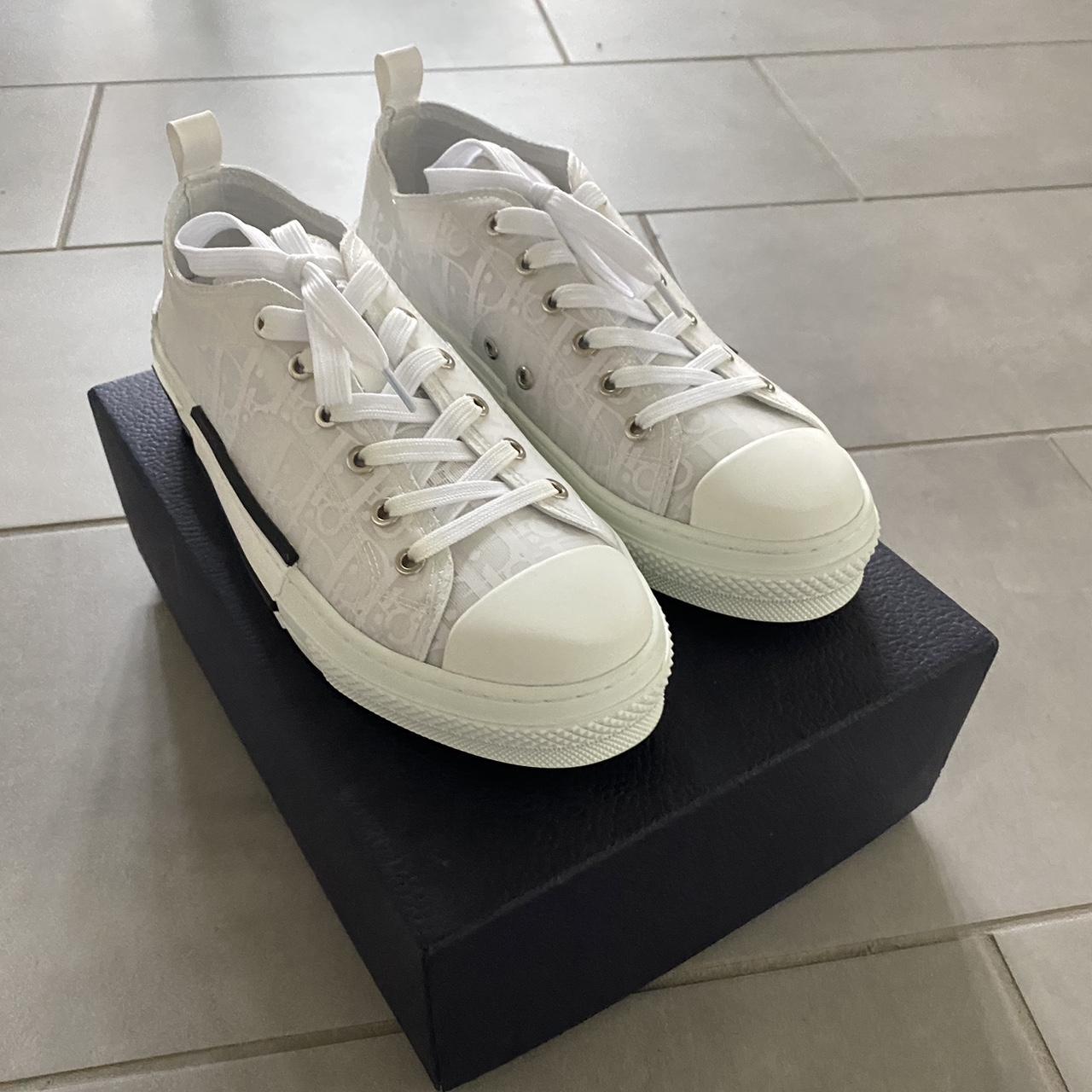 Dior B23 White Oblique Canvas Low-top sneakers... - Depop