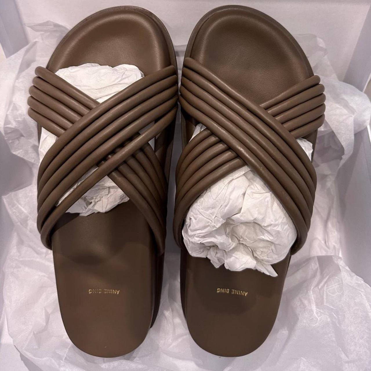 Anine Bing Ipanema Slides Size 8 Lightly worn Depop