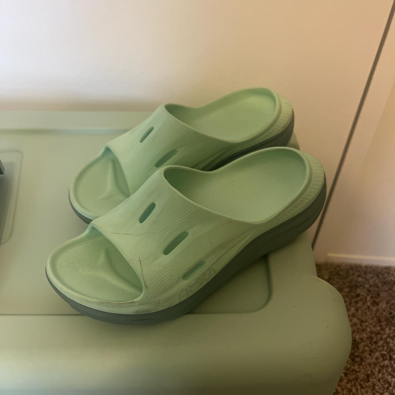 hoka ora recovery slides mint green womens 9 / mens 7 Depop