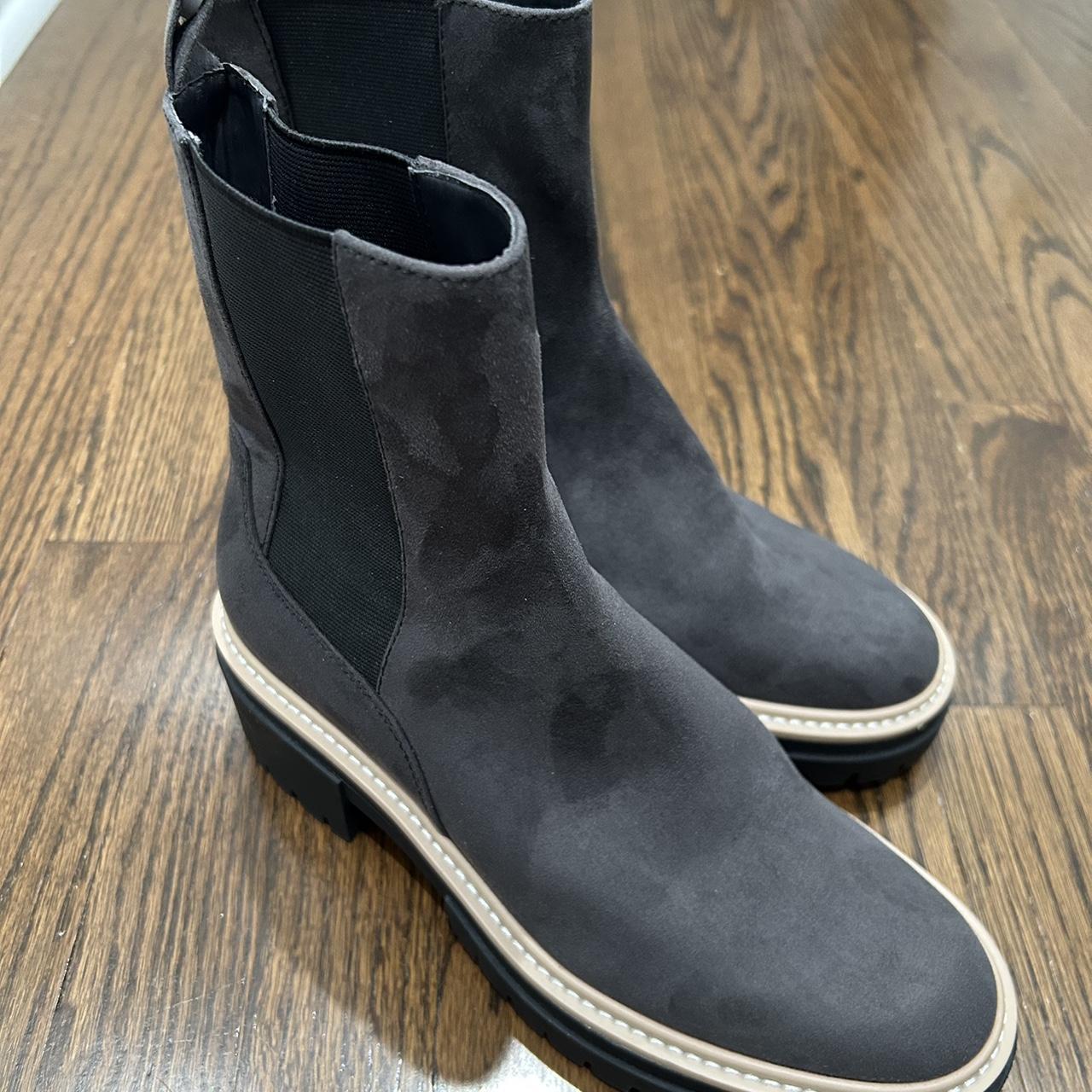 OPEN EDIT Mya Lug Sole Chelsea Women Boots Grey... Depop