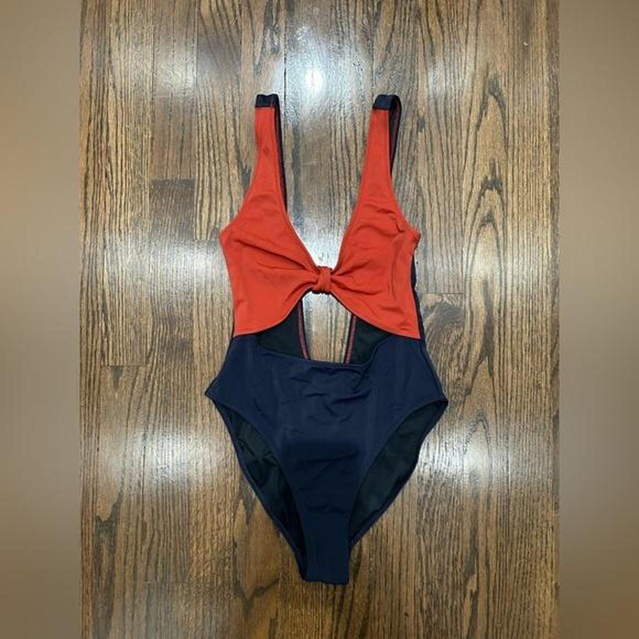 Something navy one piece swimsuit cutout Size