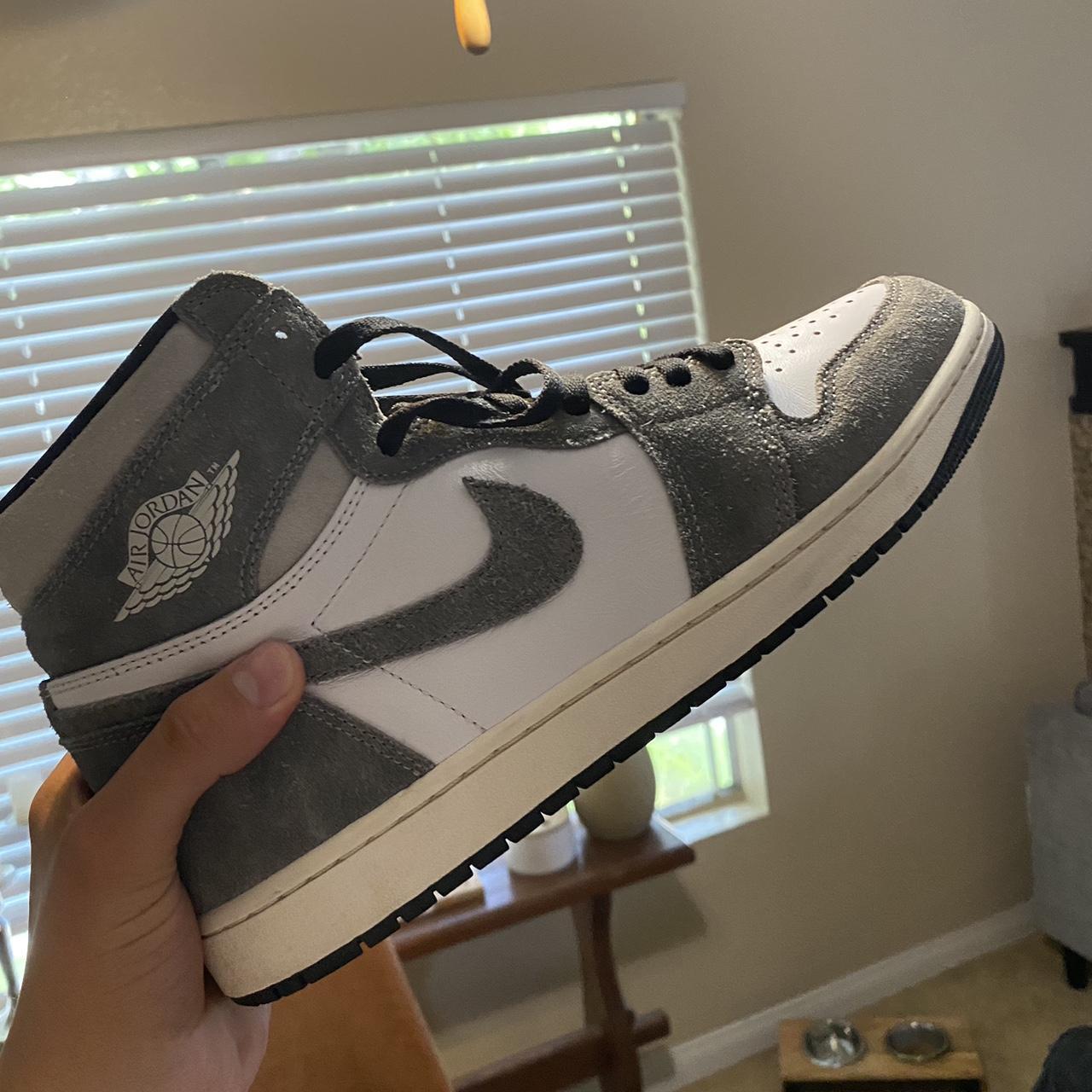 Jordan 1 washed grey Super clean Lil scuff on toe... - Depop