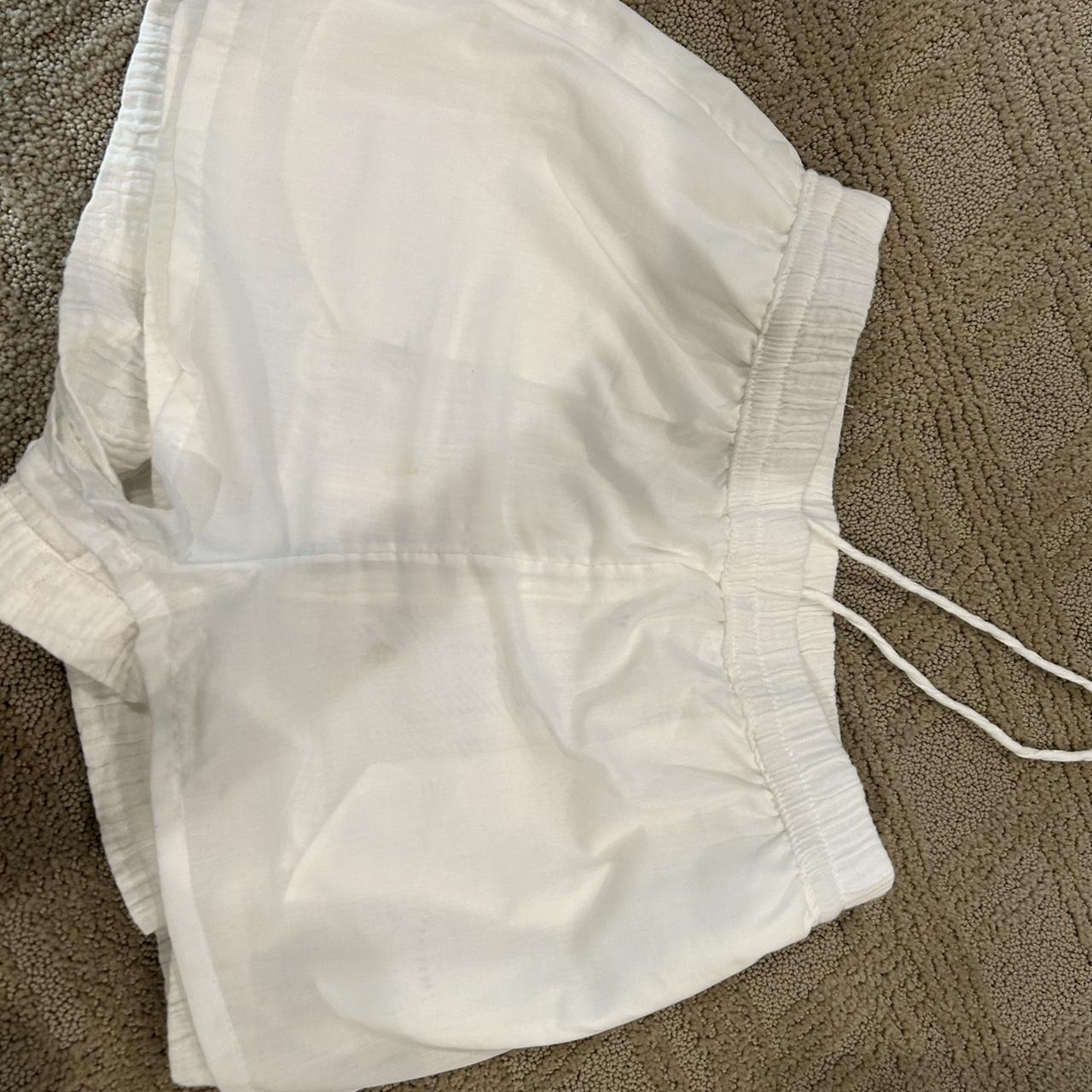 white H&M shorts with linen attached in the inside,... - Depop