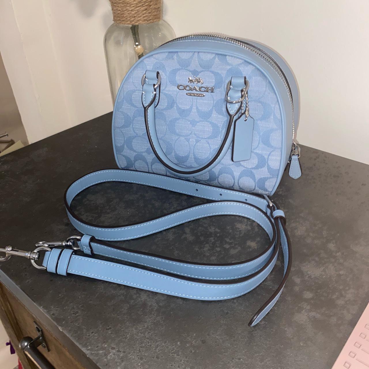 Baby blue cheap coach bag