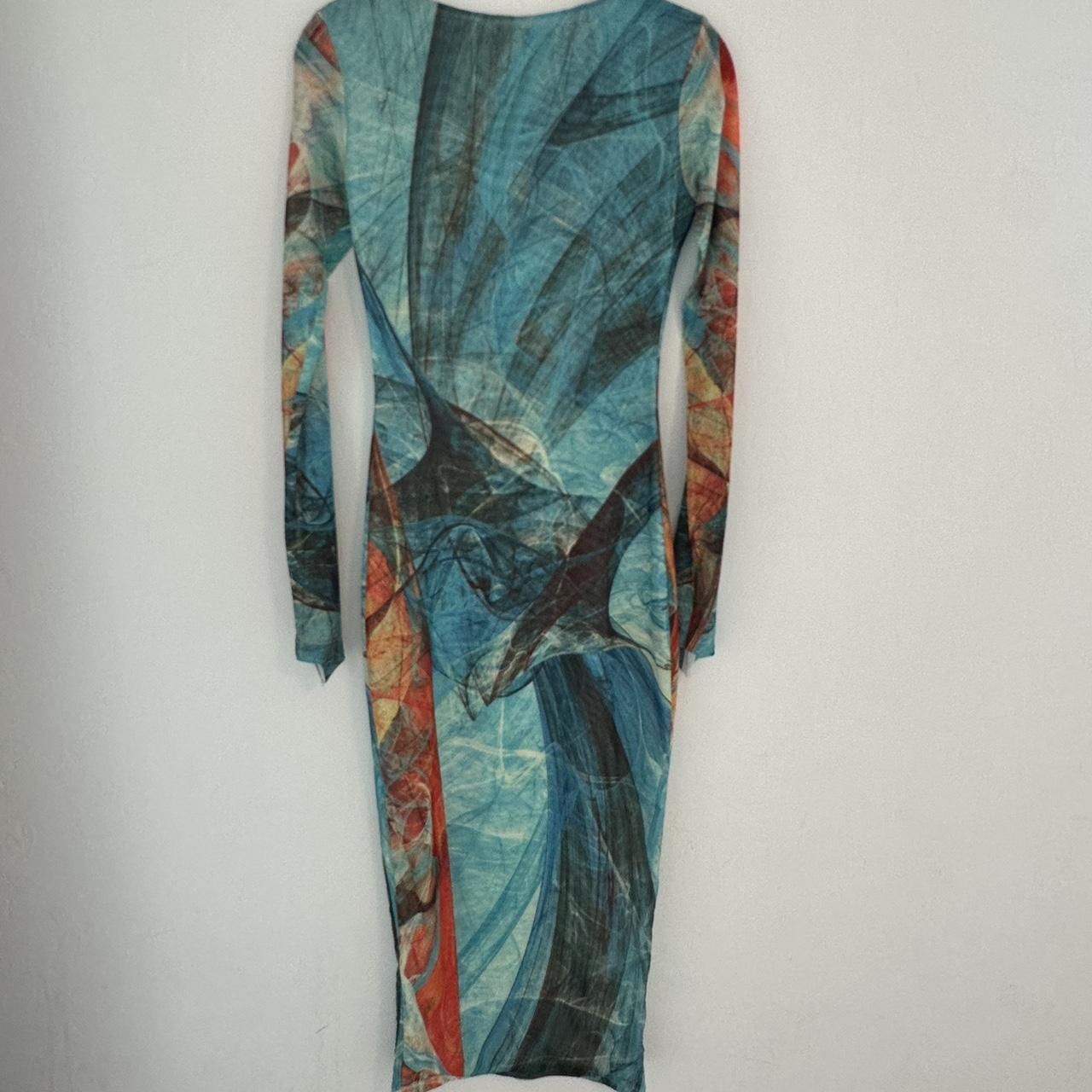 FARAI London Blue multicolored stretch midi... Depop