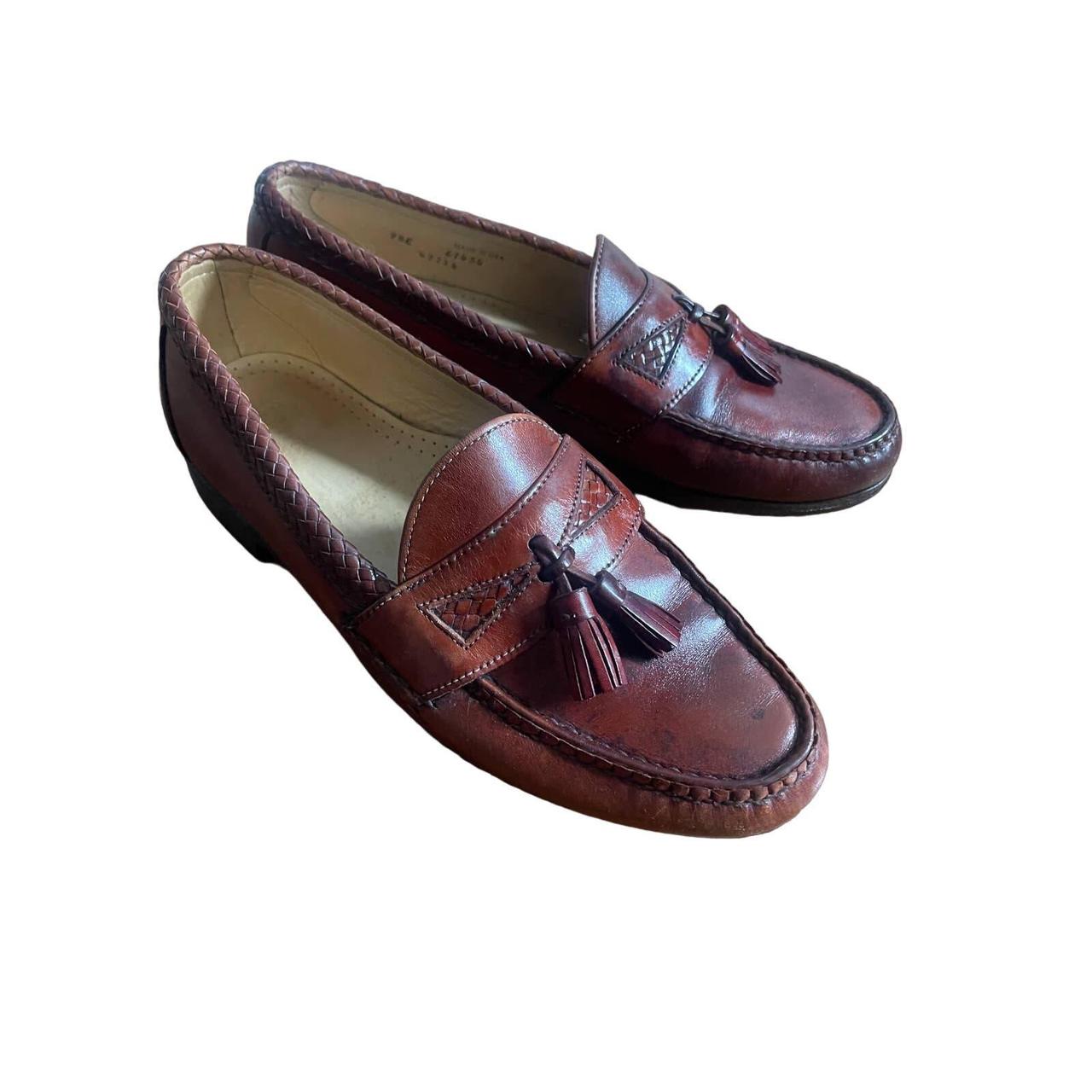 Allen Edmonds Maxfield Brown Leather Tassel Loafers... - Depop