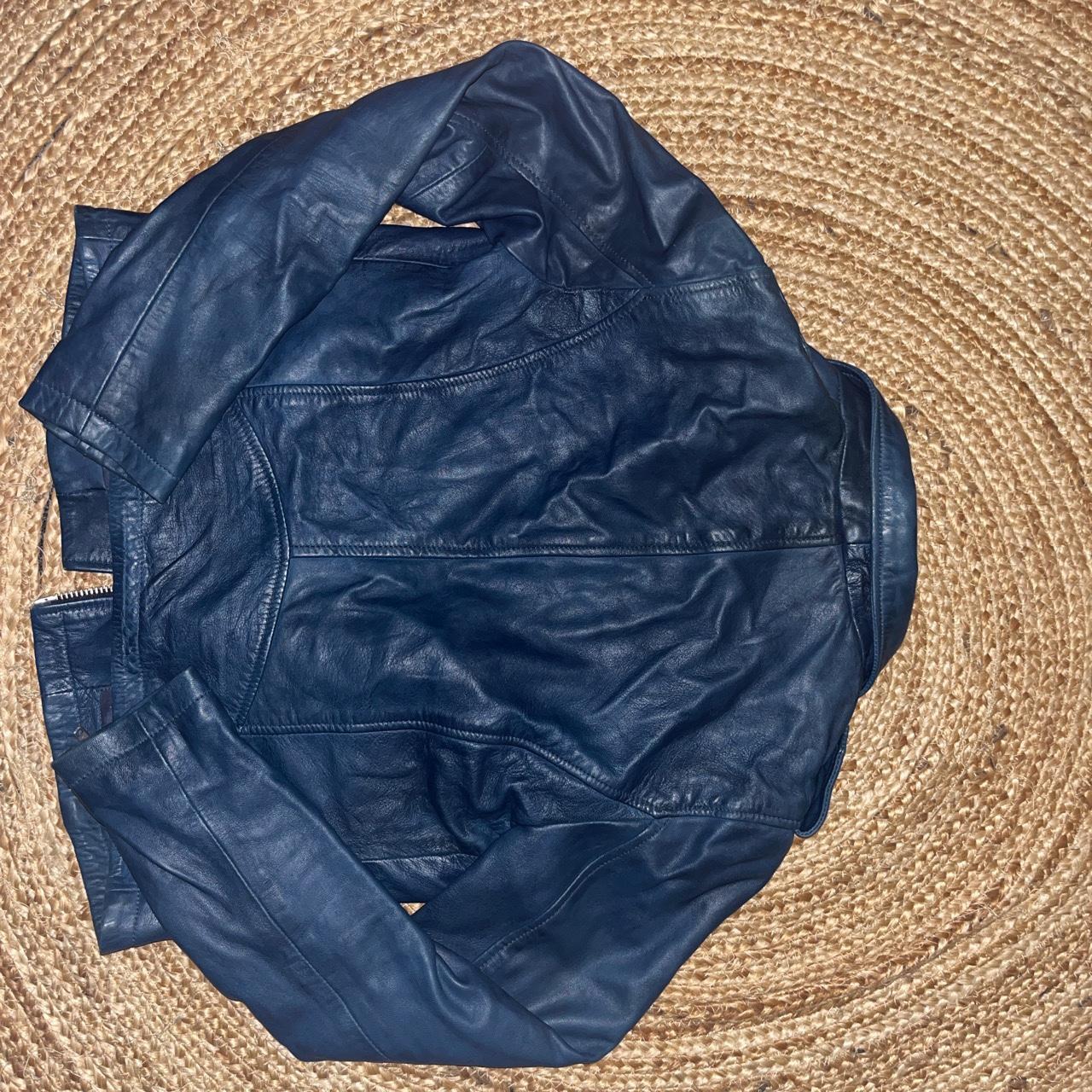 dark blue naf naf leather jacket, only worn a few times